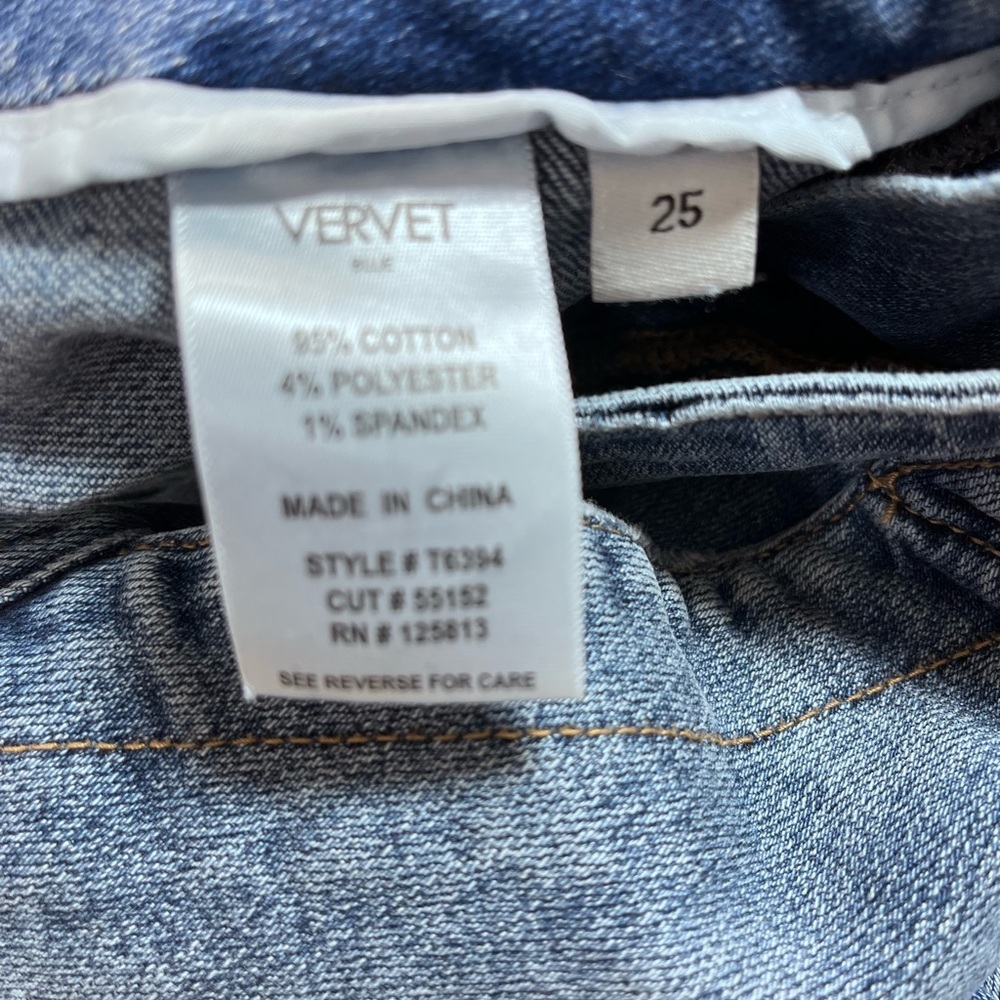 Vervet Womens High Rise Raw Hem‎ Cropped Wide Leg Jeans Women’s 25 - Picture 6 of 8
